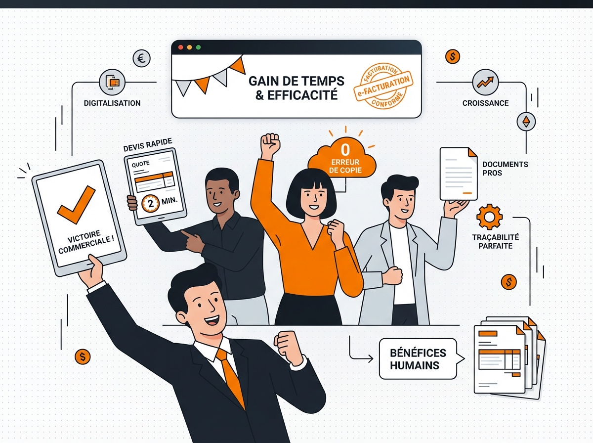 Bénéfices automatisation cycle commercial PME - rapidité, fiabilité, traçabilité et conformité